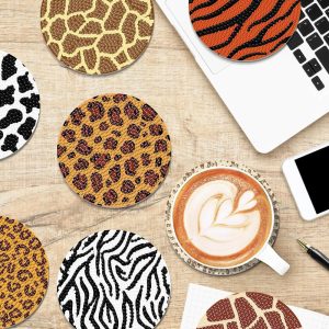 8Pcs Rhinestones Art Coasters