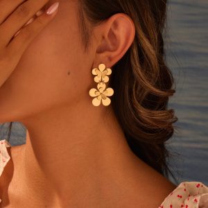 Flower Butterfly Stainless Steel Earrings For Women