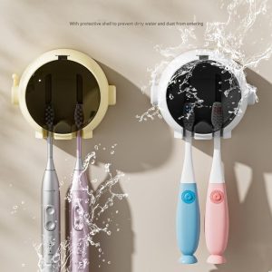 Cartoon Wall-Mounted No-Drilling Bathroom Storage Rack Electric Children's Toothbrush Holder Home Use Couple Toothbrush Holder