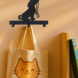 1pc Iron Crafts Dog Lead Leash Wall Hanging Holder Rack With Hooks For Dog Leash