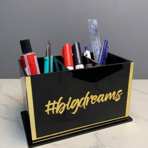 Acrylic Desk Organizer Motivational And Multifunctional  Efficient Office Supplies Holder