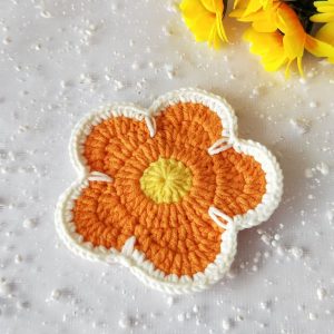 Handmade Cotton Thread Woven Flower Placemat
