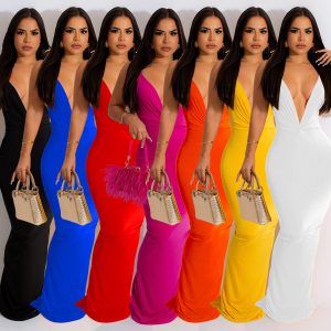 Women's Wear Solid Color Sleeveless Dress