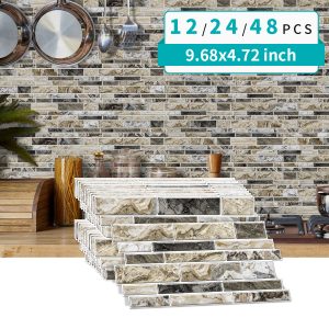 Imitation Marble Pattern Taupe Kitchen Sticker Wallpaper Peel And Stick Self-adhesive Wall Sticker