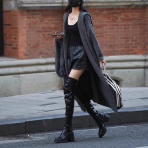 Long Knitted Cardigan Women's Sweater Hooded Trench Coat Coat