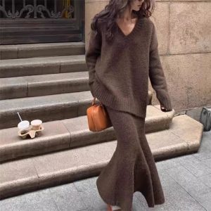 Women's Korean-style Lazy Sweater Suit Skirt