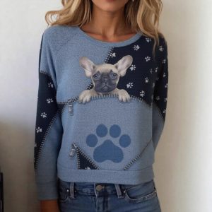 Women's Casual Christmas Digital Printing Sweater