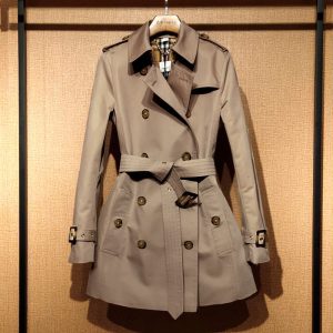Front Shoulder Coat British Double Breasted Trench Coat