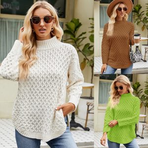 Women's Solid Color Loose Casual Autumn And Winter Sweater