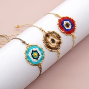 Wind Color Bead Minority Hand-woven Devil's Eyes Beads Bracelet