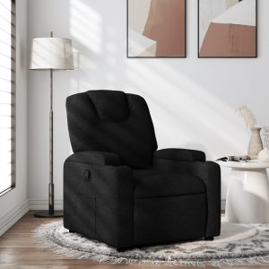 Recliner Chair Black Fabric