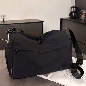 Lightweight Washed Fabric Yoga Bag For Women, Casual And Simple, Large-capacity Fitness Bag, Messenger Bag For Business Trips