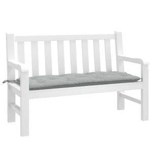 Garden Bench Cushion Melange Light Grey 120x50x7 cm Fabric