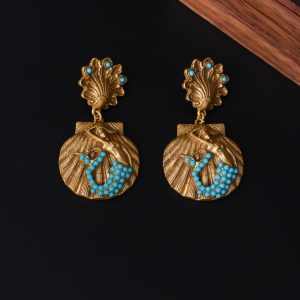 Mermaid Shell Eardrops Vintage Court Style Earrings