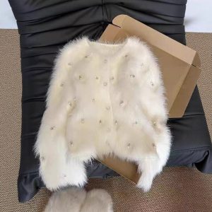 Short Temperamental Diamond Cardigan Autumn And Winter New Beaded Sweater