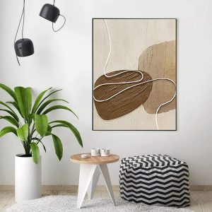 Neutral Color Abstract Handmade Painting Large Modern Palette Knife Texture Colorful Wall Art Oil Painting On Canvas Artwork