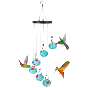 Wind Chimes Humming Bird Feeder Ant And Bee Proof Outdoor Hanging Hummingbird Feeder
