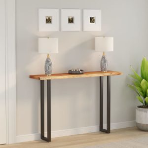 Table Top 160x30x2.5cm Rectangular Solid Acacia Wood Tree Edge