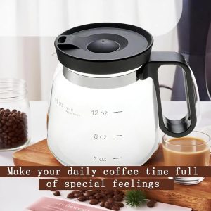 16-ounce Glass Coffee Mug Coffee Pot Style Compact And Durable Teacup With Handle And Lid