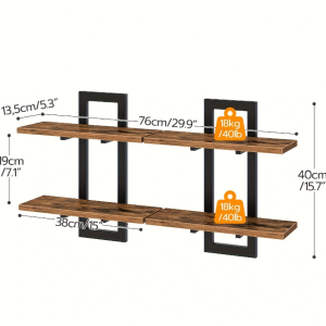 Two-piece Set, Brown, Double-layer Shelf