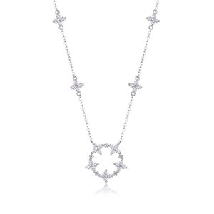 Iris - A Fashionable And Luxurious Diamond Jewelry Pendant Set With Moissanite S925 Sterling Silver And Platinum Plating