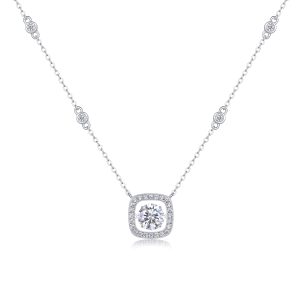 Sweet - A Fashionable And Luxurious Diamond Jewelry Pendant Set With 1-carat Moissanite S925 Sterling Silver And Platinum Plating