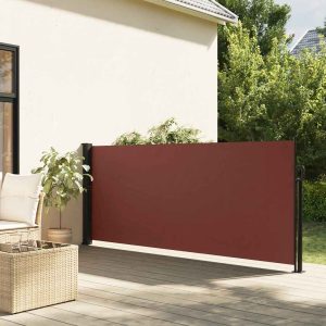 Side Awning Extendable Brown 140x300 cm