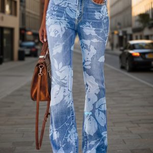 2025 New Women's AutumnWinter Printed Denim Pants, Women's Denim Pants, Essential Jeans For AutumnWinter, Warm Jeans, Women's Four Seasons Jeans, Printed Jeans