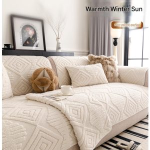 Winter Plush Sofa Cushion Cover Modern Minimalist Luxury Straight-Cut Anti-Slip Thickened Winter Sofa Seat Pad Cover