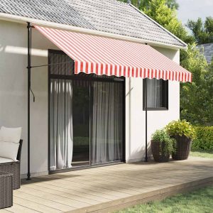 Awning Cover Red and White Striped 3x2.5 m