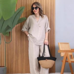 European And American Women's Clothing Casual Top Pants