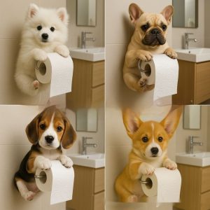 Crafts Statue Home Decoration Cute Dog Tissue Holder