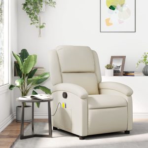 Massage Chair Cream Faux Leather