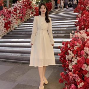 Long Sleeve French Style Temperament Dress