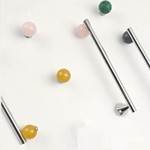 Original Design Brass Crystal Nordic Cabinet Door Wardrobe Shoe Cabinet Furniture Silver Small Handle