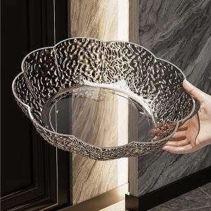 PET Fruit Plate Snack Dish Household Household Kitchen Flower Fruit Plate