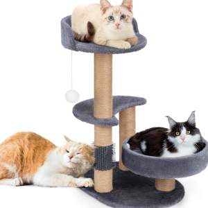 Luxury Cat Tree With Scratching Posts - Easy To Assemble, Wooden Fiber Structure, Suitable For Cats.