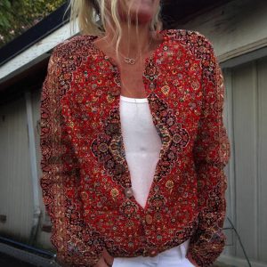 Christmas Abstract Printing Leisure Cloak Coat