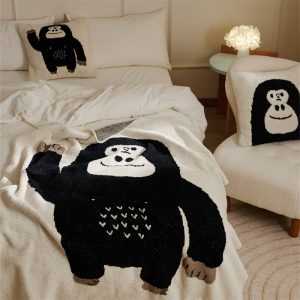 Class A Nordic Instagram Style Knitted Velvet Blanket Chimp Nap Pillowcase