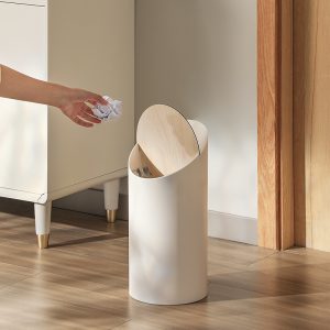Trash Can Household Living Room Bedroom Flip Wastebasket