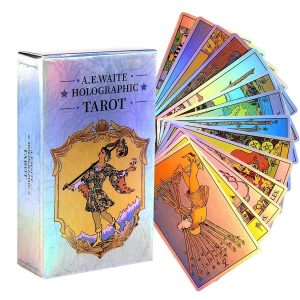 Gold And Silver Tarot Classic Waite 78 Spanish Plastic Waterproof Board Game Set Card Laser Card