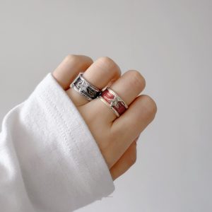 Retro Distressed XINGX Drop Oil Ring Light Luxury Exquisite Ins Style