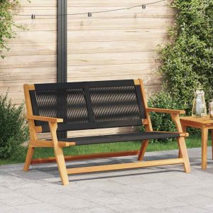 Garden Furniture Black 78 x 122 x 73 cm Solid Acacia Wood