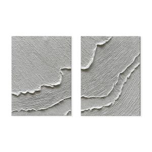 White Waves Sand Texture Palette Knife Oil Painting Handmade Acrylic Art Canvas Unframed Wall Decor Picture For Home Living Room Bedroom Decoration