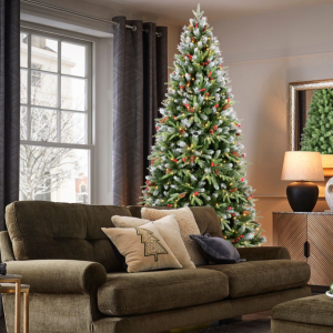 4ft PEPVC Tree Red Fruit35pcs Pine Cone35pcs