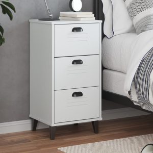 VIKEN Bedside Table White Engineered Wood