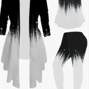 Women's 3 Suits  Printed Cardigan Jacket With Soli