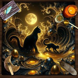 Cat Witch Board Game Flannel Tarot Tablecloth