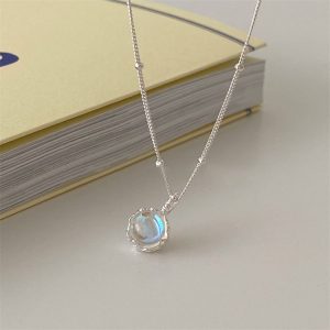 Ornamental Stone Necklace Female Partysu Temperamental Style Round