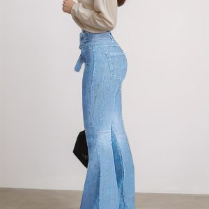 High Waisted Flared Jeans -2025 Women's Flared Jeans Elastic Wide Leg Jeans, High Waisted Design, Showcasing Perfect Curves. High Quality Fabrics Are Soft, Breathable, And Elastic, Making Them The Bes